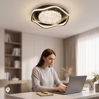 Wavy Flush Mount Ceiling Light with Acrylic Shade Eye-Protection Flush Mount Ceiling Light Minimalist Fixture Energy Efficient for Bedroom