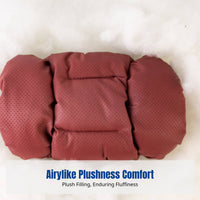 Car Headrest, Genuine Leather Breathable Neck Pillow, All-Season, Soft Cotton Filling, Ergonomic Support