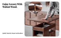 Mobile with casters Adjustable elevatingTop End Table Space-Saving Design elevatingTop Rolling Cart Multi-Functional Nightstand Folding surface for Small Apartment Dwellers, Remote Workers, Homeowners, Living Room, Next to Sofa, Home Office, Bedroom