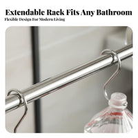 Drillno-Drill Installation Extendable Suction Rod Multi-Purpose Towel Bar Removable Bathroom Fixture Strong Load-Bearing for Renters, Homeowners, Families, Laundry Room, Entryway, Kitchen