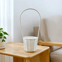 Imitation Rattan Flower Basket Woven Basket with Handle Elegant Lightweight for Weddings