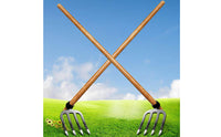 Long Handle Cultivator Hoe Heavy Duty 4-Tine Grub Hoe Versatile Steel Soil Loosening Rake for Gardeners, Farmers, Garden, Farm, Yard