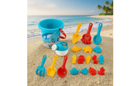20 Pieces Smooth-Edged Beach Sand Toy Set Colorful Beach Pail with Molds Portable Sand Castle Building Kit Creative for Children
