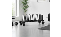 Exercise Disc Storage Rack Welded Steel Plate Storage Cart Heavy-Duty Barbell Holder Cart for Gym