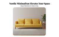 Minimalist Design Metal Frame Sofa Nordic aesthetic Living Room Seating Removable upholstery Couch utilitarian Look for Apartment Dwellers, Homeowners, Interior Decorators, Small Spaces, Office Lounge, Reception Area, Entryway