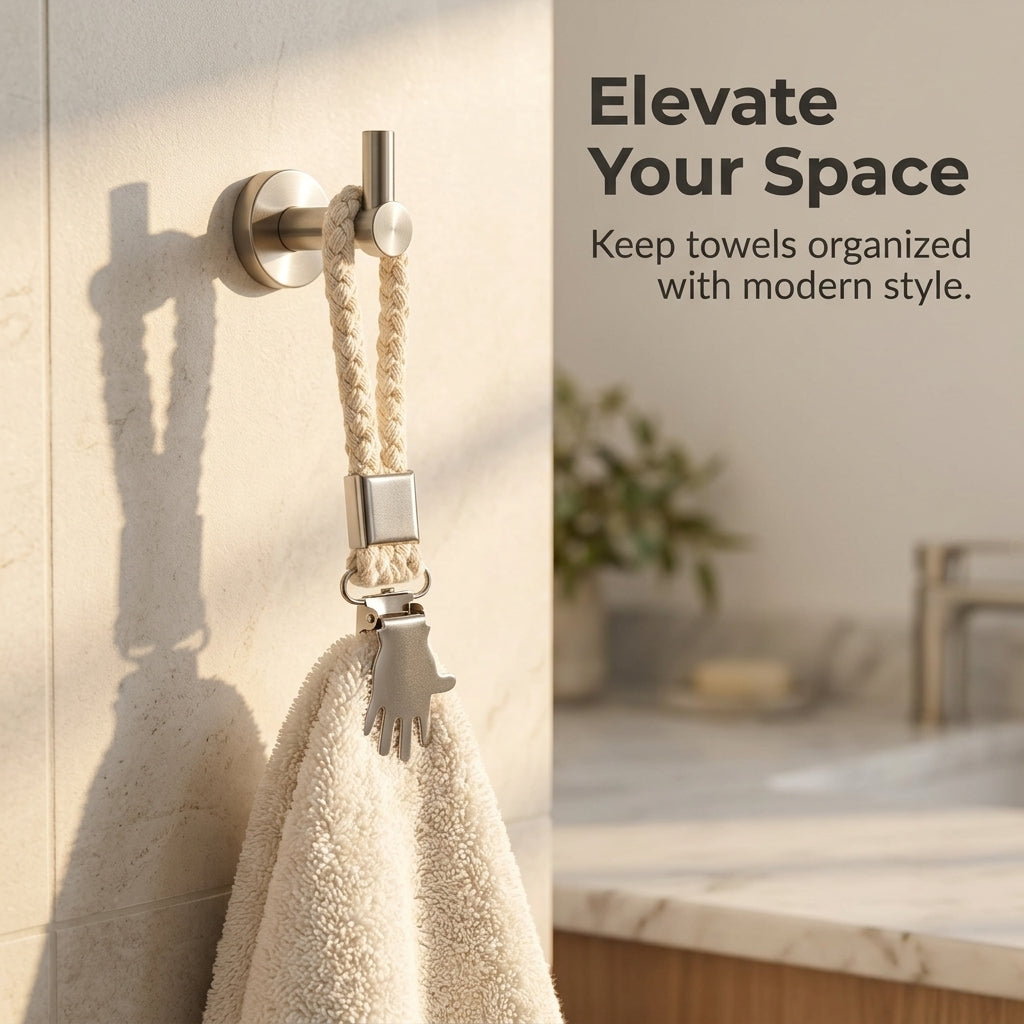 Towel Clip and Beach for Drying Clothes, Heavy Duty Bath Holder with Foldable Design
