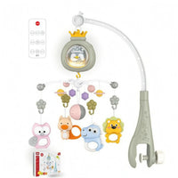 Wireless Controller Control Light Display Music Mobile Curved Arm Light Display Crib Mobile Pastel Infant Accessory Battery Operated for Babies, Nursery