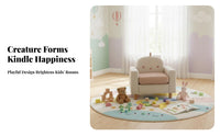 Soft Upholstery Miniature Club Chair Stable and Safe creatureThemed Mini Sofa Ergonomic Back Support Kids Armchair Sturdy Construction for Toddlers, Preschoolers, Parents, Playroom, Nursery, Living Room, Reading Corner