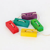 DIY Bird Toys Making Parts with Parrot Wood Blocks, Colorful Pre-Drilled Wooden Material for Enrichment, Macaws and African Grey Chewing Supplies