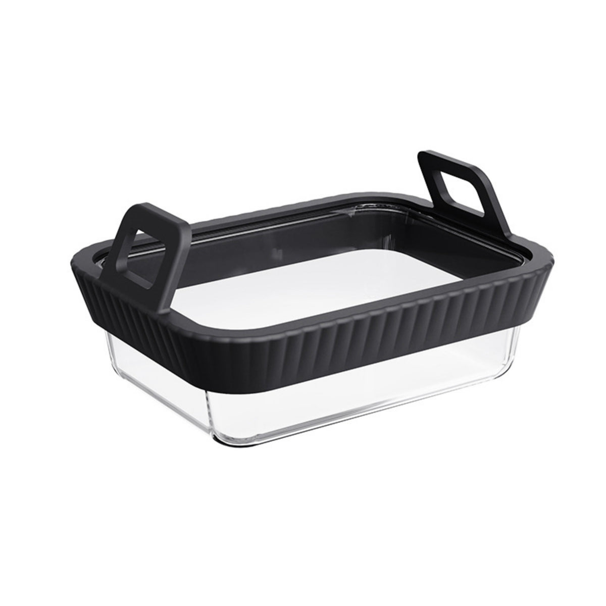 Glass Baking Dish with Handles Slim Cookware Heat-Resistant for Students