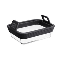 Glass Baking Dish with Handles Slim Cookware Heat-Resistant for Students