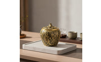Metal Tea Canister Ornate Tea Canister with Lid Easy to Clean Storage Container for Countertop
