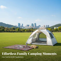 Waterproof Automatic Camping Tent Windproof Design Instant Quick-Setup Tent Wind Resistant Automatic Sun Shelter Protection for Families, Beginners, Overnight Trips, Picnics, Backyard, Beach