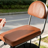 Soft Sponge Padding Bike Rear Seat with Backrest Water-Resistant Rear Bike Passenger Seat Easy to Clean Faux Leather