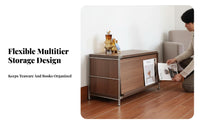 Modern Design Multi-Tier Unit with Flip-up Doors dustproofresistant unobstructedstanding Storage Organizer clear Panels storage cabinet Easy Assembly for Apartment Dwellers, Homeowners, Office Workers, Living Room, Study, Bedroom, Kitchen