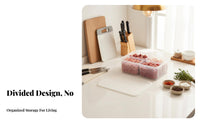 Stackable Design no costzer Compartment Box Airtight closure 4-Compartment Food Tray Reusable Refrigerator Organizer Transparent container for Home Cooks, Parents, Kitchen, Pantry, lunch container