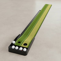 Portable Golf Putting Mat Easy to Stow Indoor Putting Green Realistic Turf Feel Golf Return Practice Aid Target Lines for Office
