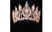 Bridal Crown Baroque Bridal Tiara Ornate Crown with Comb for Pageant Contestants, Artists, Weddings, Stage Performances, Costume Parties