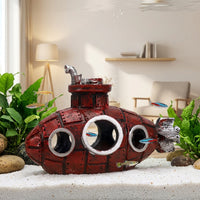 2-Pack Ceramic Aquarium Cave Aquatic Tank Decorations, Weighted Underwater Vessel Aquatic Tank Ornaments