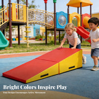 Triangular Slope Pad Firm-Density Foam Incline wedges Mat Child Tumbles wedges for Young Children, Beginners