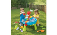 Outdoor Pirate Ship Water Table Plastic Water and Sand Table Interactive Sensory Playset Summer for Toddlers, Backyard