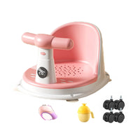 Ergonomic Backrest Temperature Sensing Bath Stool Drainage Holes Infant Bathtub Circle for Infants