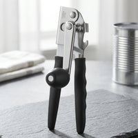 Stainless Steel Can Opener with Turn Knob and Bottle Opener Compact Kitchen Tool Heavy Duty for Camping, Dorm Rooms