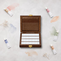 24 Compartments Wood Art Storage Box Divided Insert Art Supply Organizer Box Hinged Lid Metal Clasp