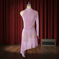 Figure Skating Dress Asymmetrical Hemline Skating Performance Dress Sports Clothing Competition Ready Soft