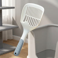 Litter Sifter and Sand Cleaner for Pet Box, PP Material, Flat with Small Holes, Straight Handle for Cat Waste Management