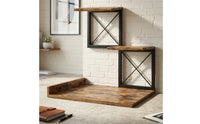 Stepped 3-Tier Display Shelf Space-Saving Desktop Display Rack Long-Lasting Tabletop Organizer with Shelves Rustic for Entryway