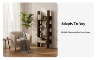 Floor-Standing Multitier Display Stand Freestanding Wavy Multi-Tier bookcase Opendesign Storage Rack Space-Saving Design for Book Lovers, Homeowners, Living Room, Bedroom, Playroom, Hallway