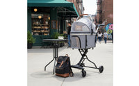 Lightweight 2-in-1 Pet Carrier Stroller Breathable Mesh Openings Detachable Pet Stroller 360° Swivel Wheels Foldable Dog Cat Pushchair Easy Assembly for Small Dogs, Cats, Outdoor, Vet Visits