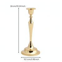 Elegant Candlestick Holder with Beaded Edge Slender Taper Candle Holder Decorative Metal Candlestick Sturdy for Wedding Planners
