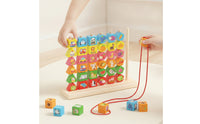 Fine Motor Skills Wooden Toy with Threading Cords Child-Centered Wooden Bead Sequencing Toy Set Educational Sorting Board Colorful for Toddlers, Preschoolers, Playroom, Kindergarten, Daycare