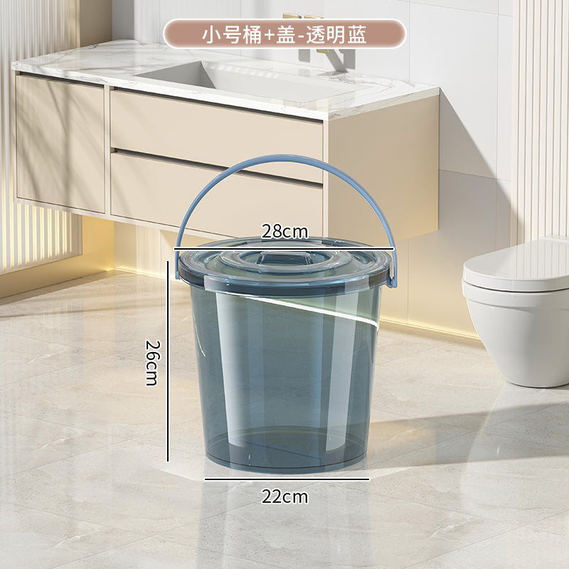 甲东里加厚透明储水桶洗衣洗澡手提小桶学生宿舍大桶家用带盖桶盆