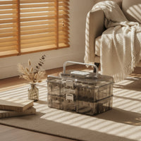 Compact Ice Cube Tray with Lid and Bin Translucent Ice Cube Tray with Bin Stackable Container Reusable for Countertop