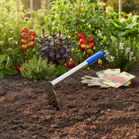 Stainless Metal Hand Hoe 2 in 1 3 Prong Cultivator Easy to Clean Garden Tool for Flower Bed, Digging Soil