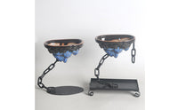Iron Chain Ceramic Hanging Planter Glossy Tabletop Planter Display Textured Ceramic Hanging Pot Black