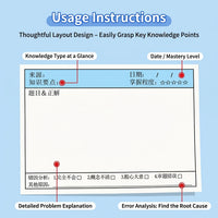 Correction Note Pads for Students and Teenagers, Mistake with Horizontal Layout, Error for Homework and Exams