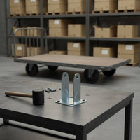 Long-Lasting Construction Heavy Duty Caster Bracket Wear Resistant Trolley Wheel Fork Rustproof Locking Swivel Casters Effortless & Quiet Rolling for Warehouse, Workshop