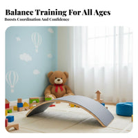 Sensory Training Wooden Balance Board Natural Wood Wooden Wobble Board Develops Core Strength Educational Rocker Toy Improves Posture for Toddlers, Adults, Stretching, Playroom