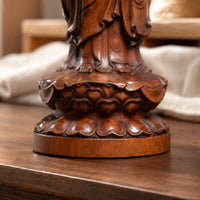 Hand Carved Buddha Statue Aged Finish Carved Buddha Statue Intricate Details Religious Decor for Collectors, Buddhists, Meditation Room