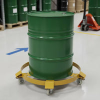 Drum Dolly with Caster Wheels Industrial Steel Drum Dolly Close-to-the-Ground Non Tipping for Factory