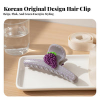 Korean Design Jaw Hair Grip Premium Feel Large Hair Grip Korean Design Hair Gripper Non-Slip Flower Decorated Hair Grip