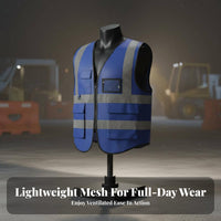 Neon Mesh Safety Vest Full-Circle Visibility High Visibility Reflective Vest Lightweight Gender-Neutral for Cyclists, Cycling
