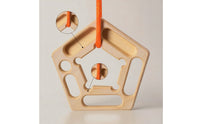 2 Pieces Hanging Climbing Training Board Pentagonal Wooden Training Board with Cords Portable Hangboard with Rope Travel-Friendly for Climbers, Athletes, Home Gym