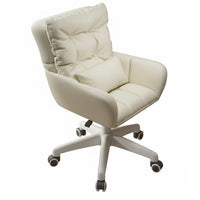 Adjustable Height Upholstered Task Chair 360° Swivel Rolling Seat High-Density Foam Cushion Office Seating Luxuriously Soft Cushioning for Students, Women, Adults, Dorm Room, Bedroom, Vanity Area