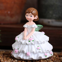 Glowing in the Dark Fairy Statue Creative Design Floral Gown Girl Figurine Synthetic Resin Decoration for Desktop