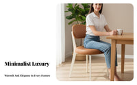 Light Luxury Design Upholstered Oval-Back Stool Soft Padded Backrest Dining Chair Modern Minimalist Design Home Seating Designer Inspired for Homeowners, Interior Designers, Restaurant Owners, Kitchen, Living Room, Bedroom, Reading Nook